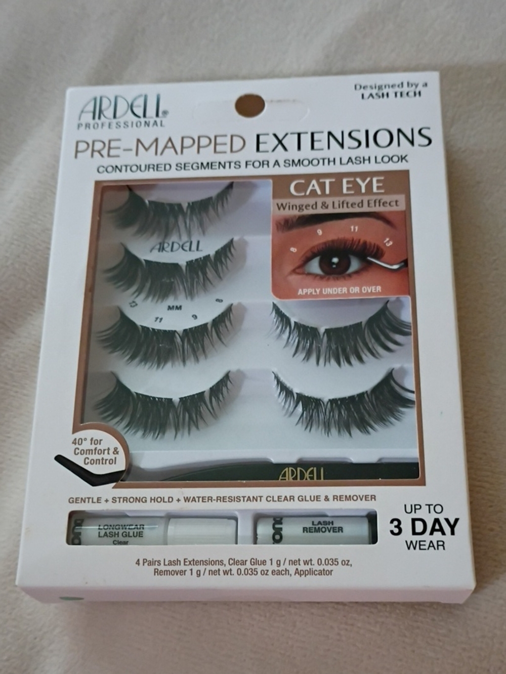 Ardell Pre-Mapped Extensions Cat Eye False Lashes - Black & White Packaging